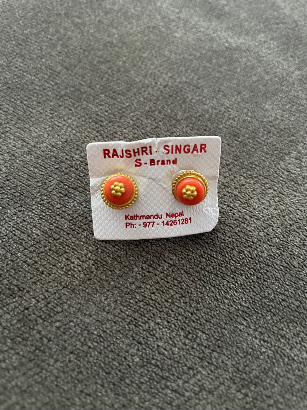 Rajshri Singar Coral and Gold Stud Earrings